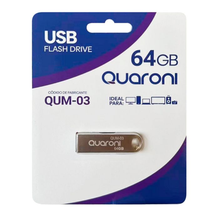 MEMORIA QUARONI 64GB USB METALICA  2.0 