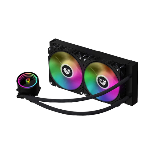 7506215937368  ENFRIAMIENTO LIQUIDO CPU GAMER BALAN RUSH  HYDROX  PRO HX20 2 VENTILADORES 12OMM ILUMINACION ARGB  NEGRO 