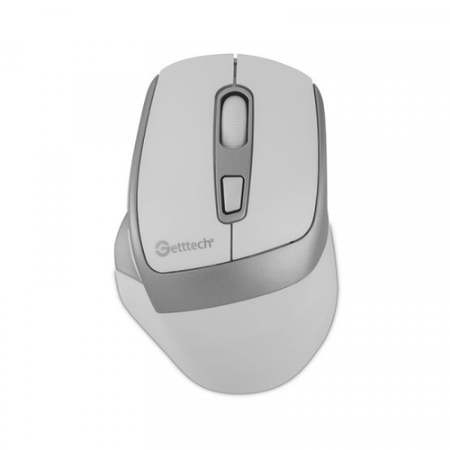 7500619012942 Mouse Getttech 6 Botones 7200Dpi Inalámbrico Bluetooth Ergonómico Plata Con Blanco Ggm-Stdbw-01-Wh