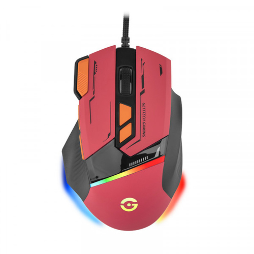 7500619012355 Mouse Gamer Getttech 8 Botones 7200Dpi Alámbrica Usb Naranja Rojo Gpm-Rgbwr-G1-Rd