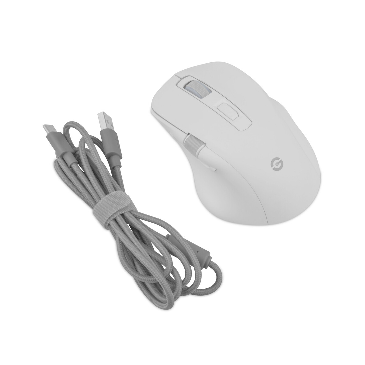 7500619012607 MOUSE GETTTECH INALAMBRICO ERGONOMICO 6400 DPI  RECARGABLE  BLANCO GGM-RGBTR-01-WH