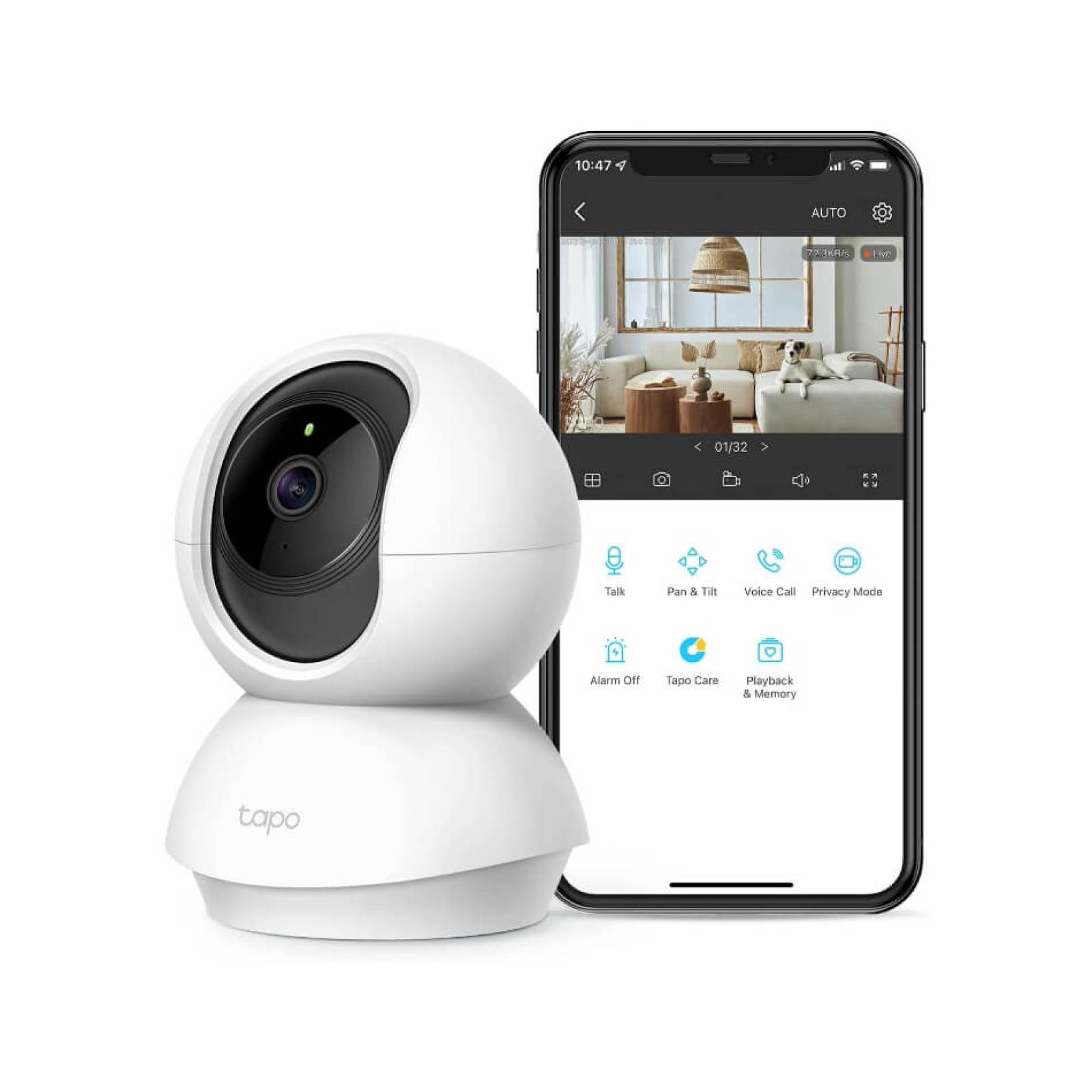 840030702778 CAMARA IP TP-LINK TAPO C210 DOMO 3MP 2K IR 10M INTERIOR  MICROFONO MICRO SD WIFI