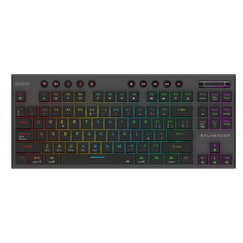 7506215940405 TECLADO GAMER INALAMBRICO DOMINATE EXPERT GK959 BALAMRUSH LEGEND SERIES CONECTA MULTIDISPOSITIVO COLOR NEGRO