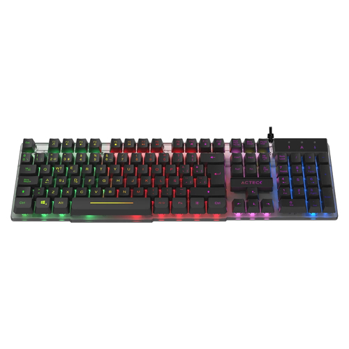 7506215939195 TECLADO ACTECK LED AUREAN II TA22OG ALAMBRICO USB RGB NEGRO 