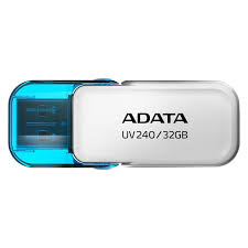 842243015447 MEMORIA USB ADATA UV240 32GB UBS 2.0 COLOR BLANCCA CON AZUL
