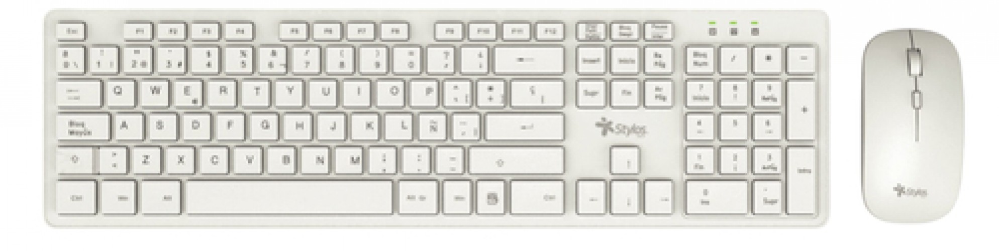 7503046942615 KID TECLADO Y MOUSE STYLOS INALAMBRICO 1600 DPI BLANCO 