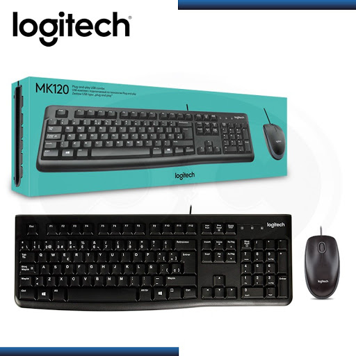 097855088802  TECLADO Y MOUSE OPTICO LOGITECH MK120 USB RESISTENTE A SALPICADURAS