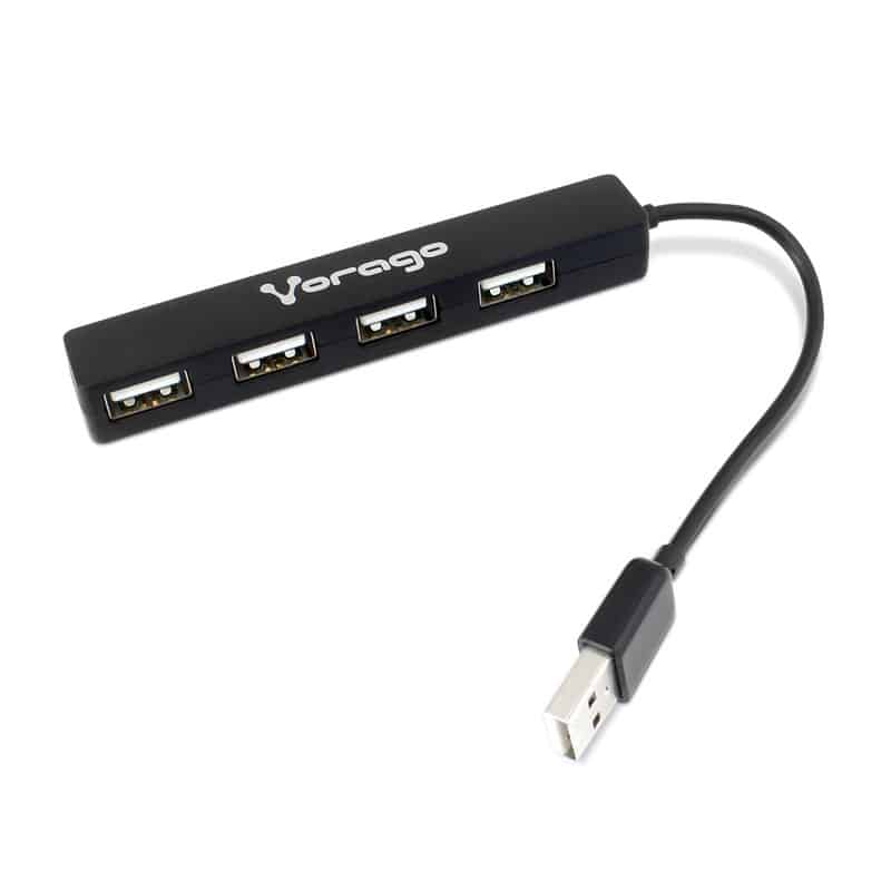 7502266671770 HUB USB VORAGO  EXTENSORA 4 PUERTOS 2.0 HEMBRA SLIM NEGRO HU 100