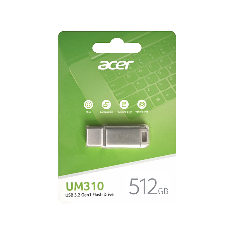 887184017648  MEMORIA ACER USB 3.2 UM310 512GB METALICA, 120 MB/s