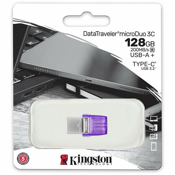 740617328165 MEMORIA FLASH KINGSTON 128GB MICRODUO 3C USB TYPE A-C(DTDUO3CG3/128GB) 