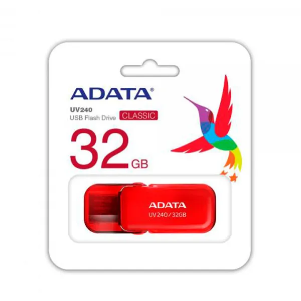 4713218466150 Memoria Usb Adata Uv240, 32gb, 2.0, Factor De Forma Tapa, Color Rojo