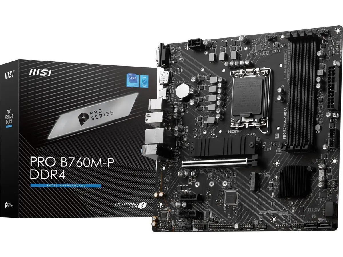 824142308240 TARJETA MADRE MSI PRO B760M-P DDR4 INTEL SOC 1700 M.2 USB-C ATX