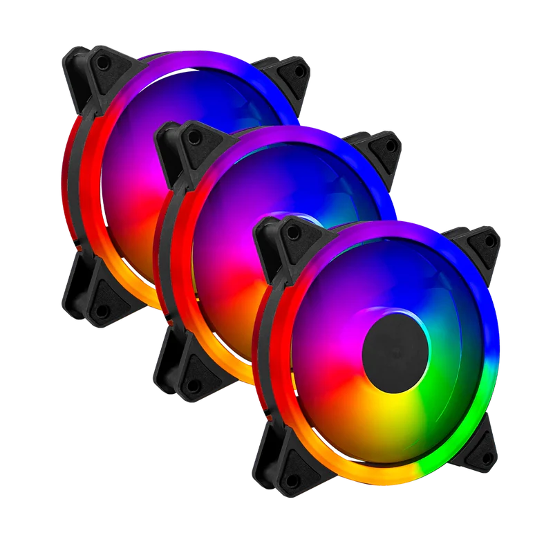 7506215938006 Kit de 3 Ventiladores Eolox Blaze EX30K 120mm ARGB Diseño Circular 