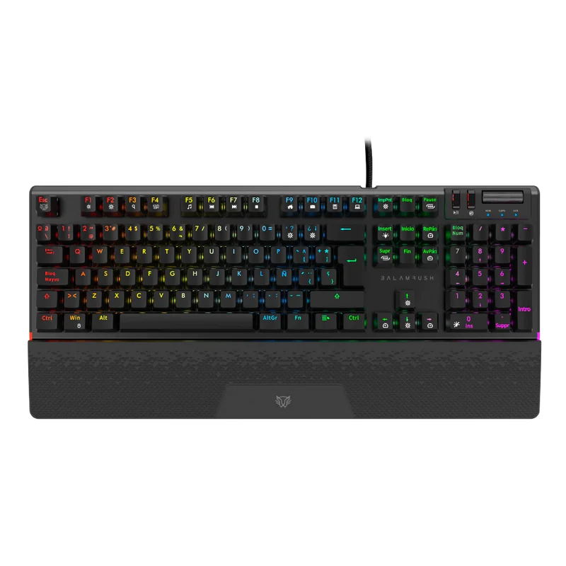 TECLADO BALAM RUSH DOMINATE EXPERT GK979, CONEXION USB, LED RGB, COLOR NEGRO