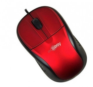 Mouse Easy Line EASY LINE, Rojo, 3 botones, Óptico, 1000 DPI