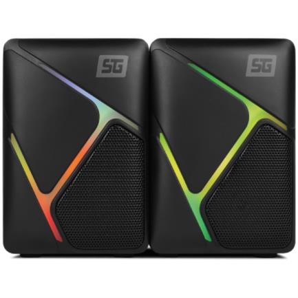 7503038925213  Bocinas Vorago Sg Spk-108, Rgb, 2.0, Cable 3.5 Mm, 3w, Sonido Estereo